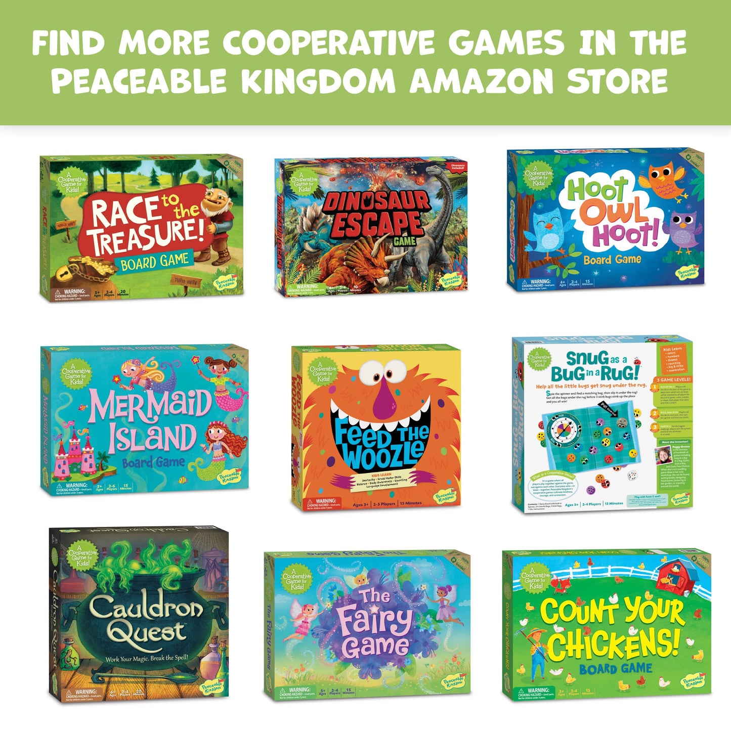 Peaceable Kingdom Dinosaur Escape: Cooperative Memory Game for 2–4 Players, Ages 4+
