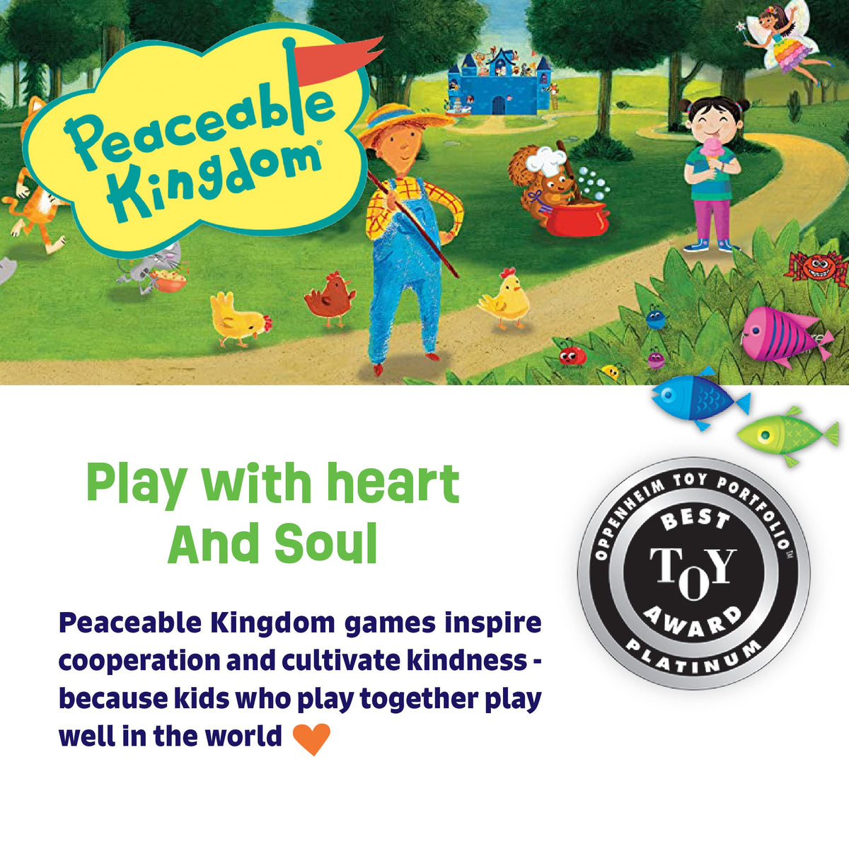 Peaceable Kingdom Fish Stix – Award-Winning Family Board Game for 2-4 Players (Ages 6+)