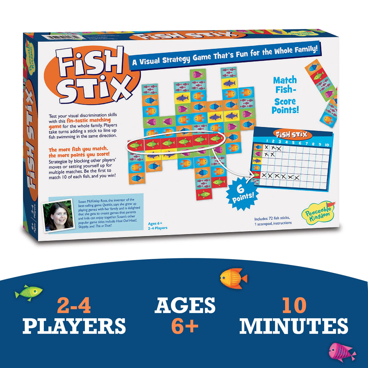 Peaceable Kingdom Fish Stix – Award-Winning Family Board Game for 2-4 Players (Ages 6+)