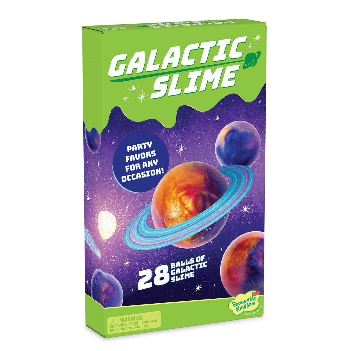 Peaceable Kingdom Galactic Slime Balls – 28 Mess-Free Party Favors for Kids