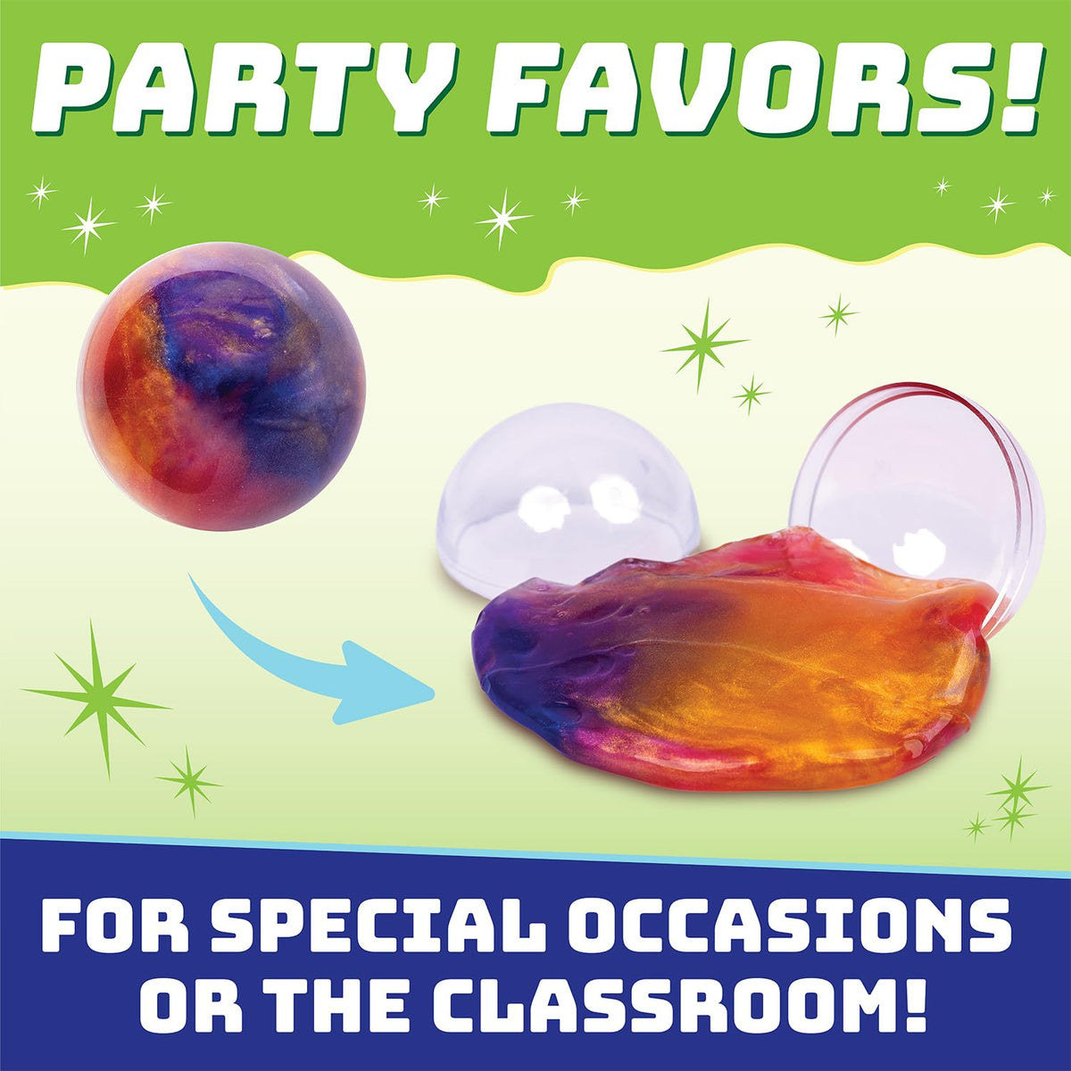 Peaceable Kingdom Galactic Slime Balls – 28 Mess-Free Party Favors for Kids