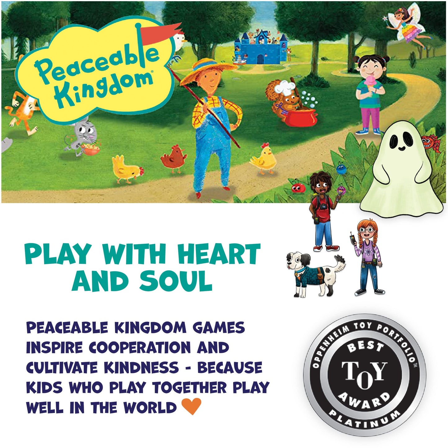 Peaceable Kingdom Ghost in The Attic – Glow-in-the-Dark Cooperative Family Board Game (Ages 5+)