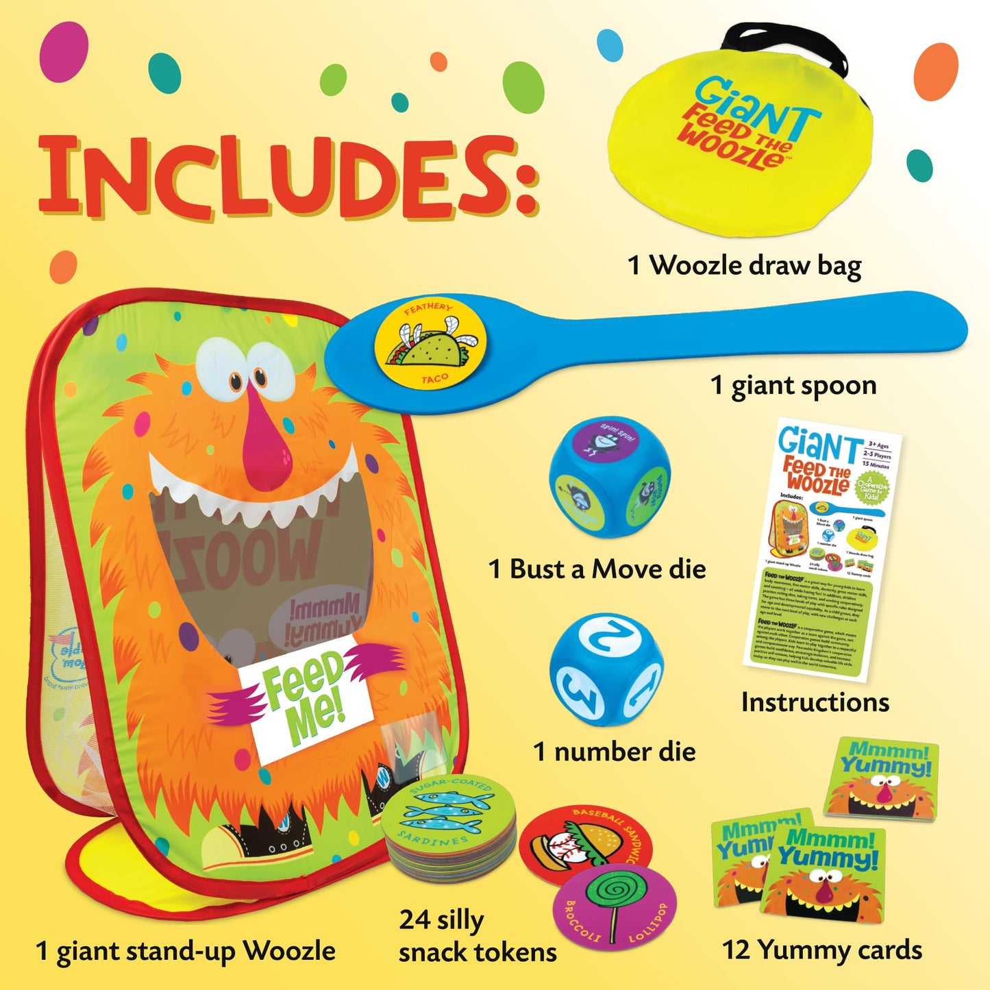 Peaceable Kingdom Giant Feed The Woozle Cooperative Game – Ages 3+