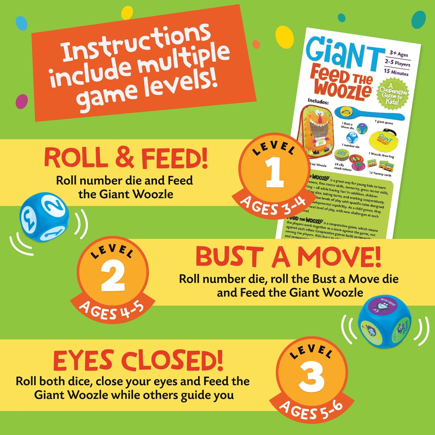 Peaceable Kingdom Giant Feed The Woozle Cooperative Game – Ages 3+