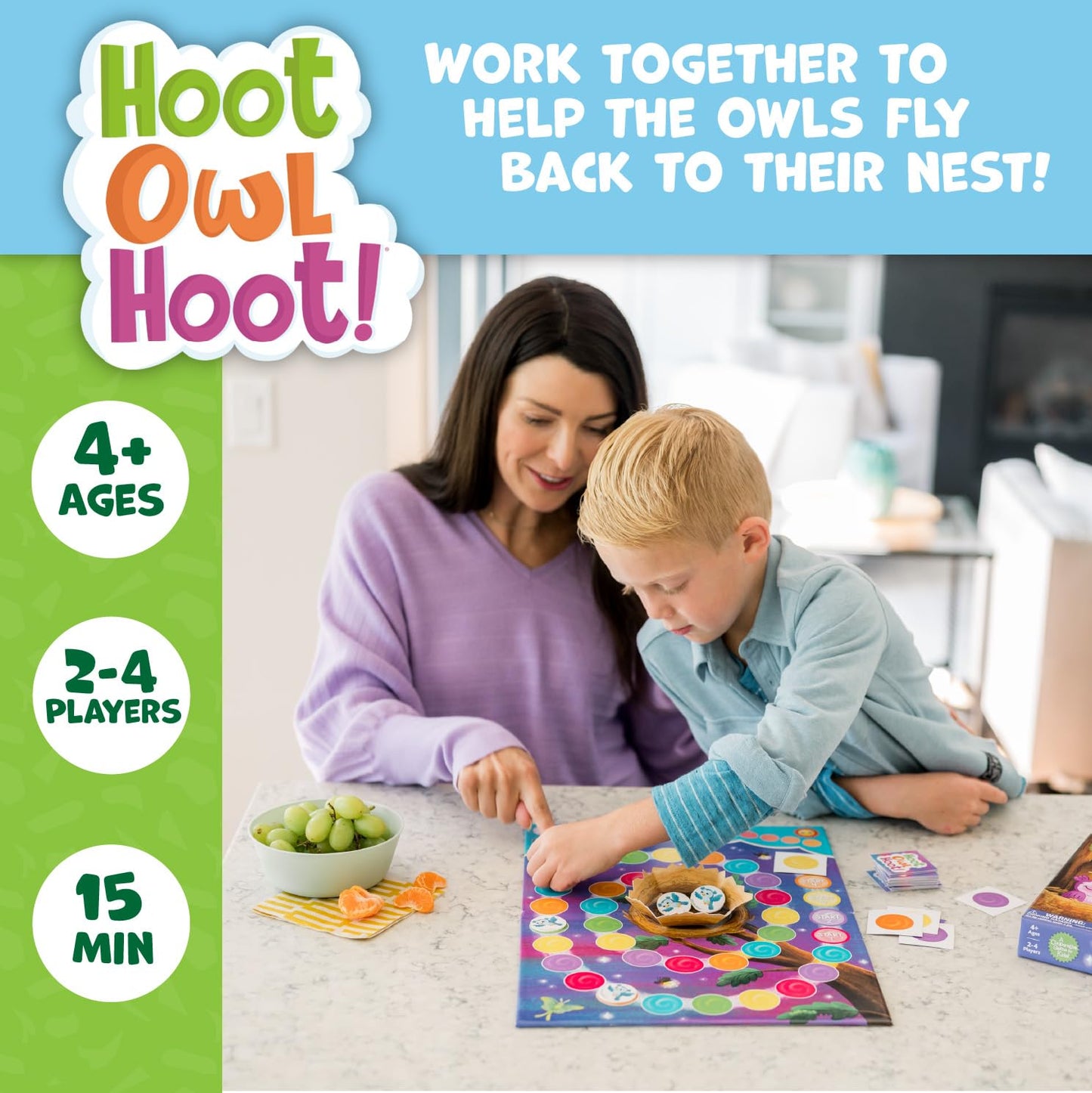 Peaceable Kingdom Hoot Owl Hoot - Cooperative Matching Game for Kids