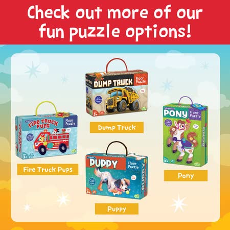 Peaceable Kingdom Giant Floor Puzzle – Dump Truck with Uniquely Shaped Pieces for Kids 3+