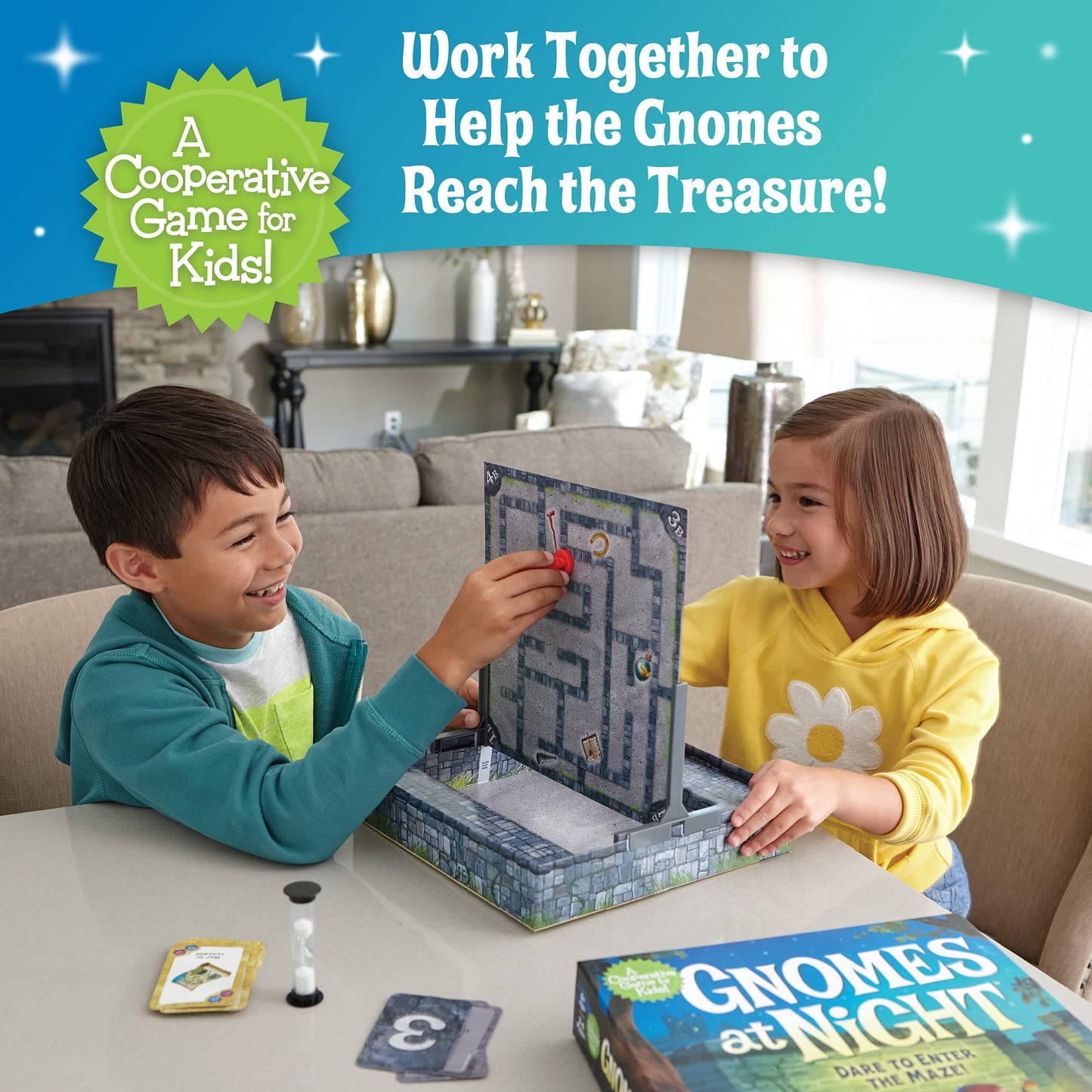 Peaceable Kingdom Gnomes at Night — Cooperative Maze Game (Ages 6+)