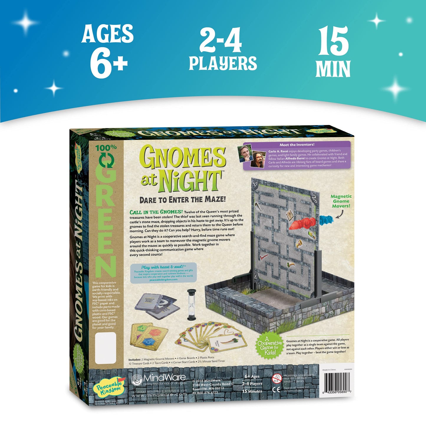 Peaceable Kingdom Gnomes at Night — Cooperative Maze Game (Ages 6+)
