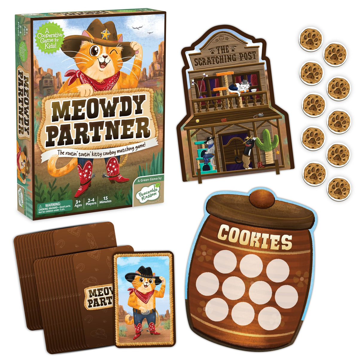 Peaceable Kingdom Meowdy Partner Cooperative Matching Game | Preschool Memory & Team Play (Ages 3–5)