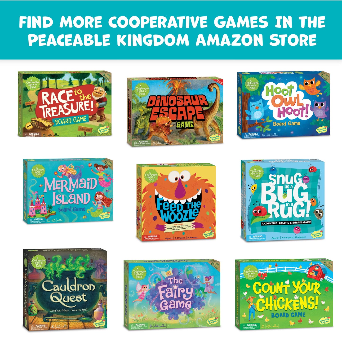 Peaceable Kingdom Mermaid Island — Cooperative Board Game for 2-6 Players, Ages 5+
