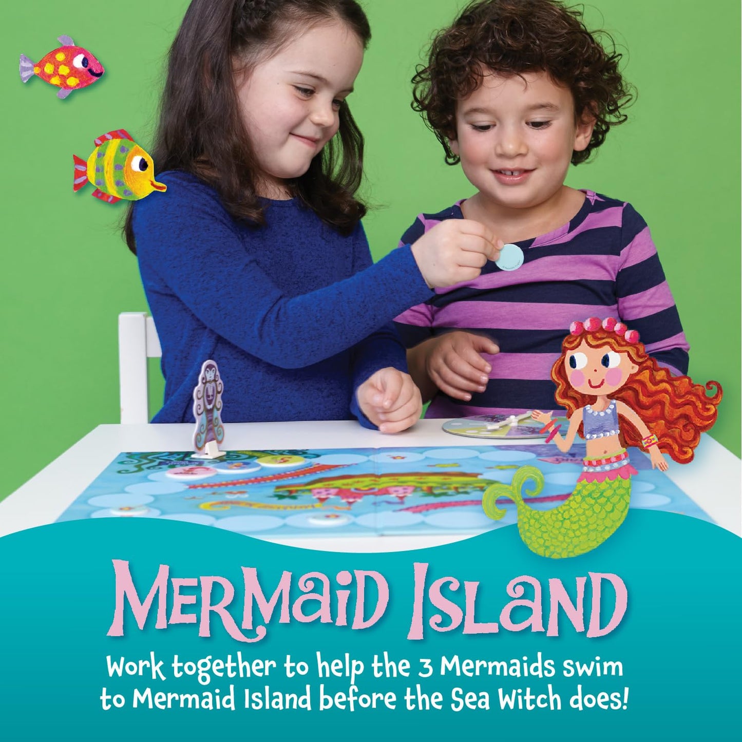 Peaceable Kingdom Mermaid Island — Cooperative Board Game for 2-6 Players, Ages 5+