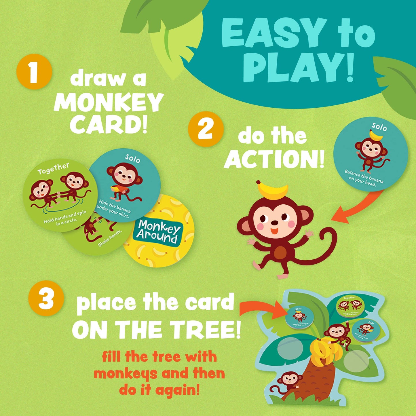 Peaceable Kingdom Monkey Around — First Game for Toddlers (Ages 2+)