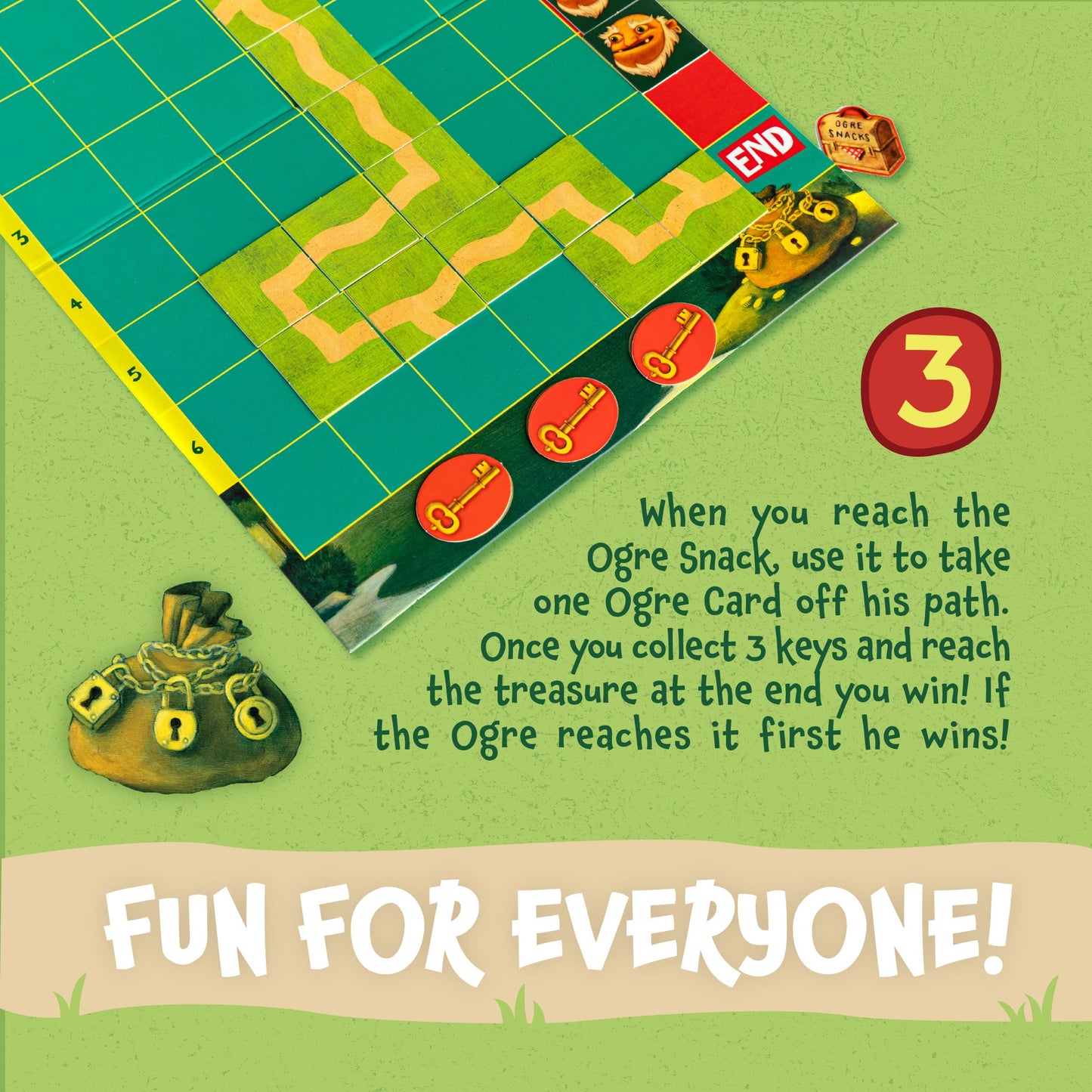 Peaceable Kingdom Race to the Treasure! Cooperative Path-Building Game for 2–4 Players, Ages 5+