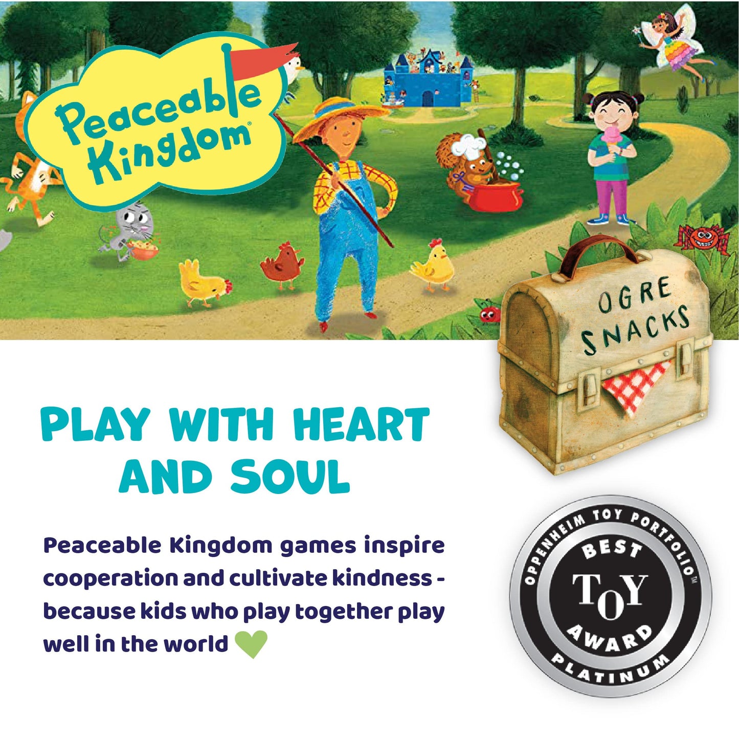 Peaceable Kingdom Race to the Treasure! Cooperative Path-Building Game for 2–4 Players, Ages 5+