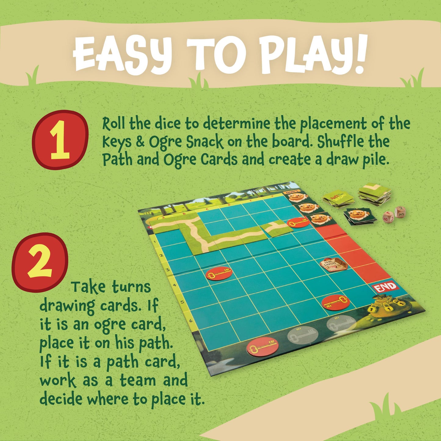 Peaceable Kingdom Race to the Treasure! Cooperative Path-Building Game for 2–4 Players, Ages 5+