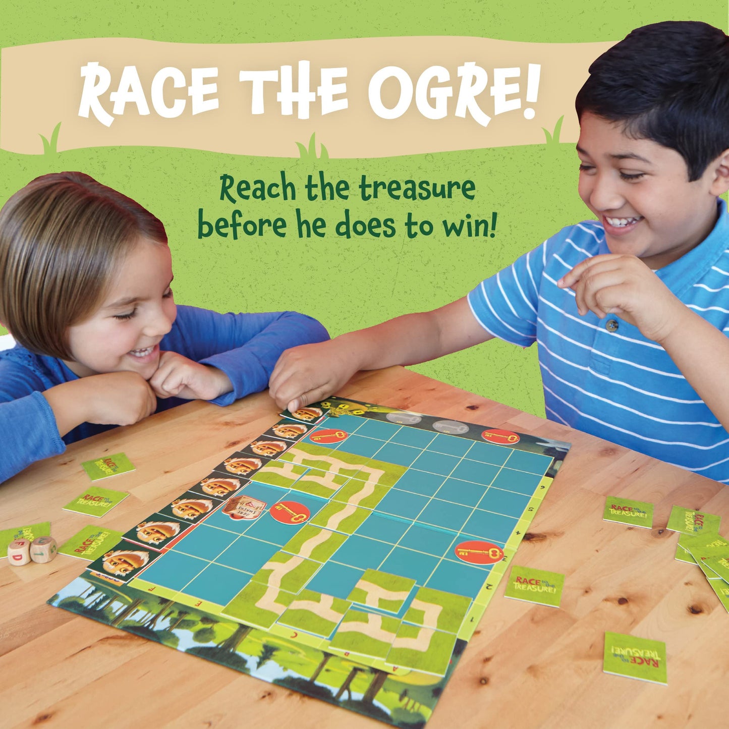 Peaceable Kingdom Race to the Treasure! Cooperative Path-Building Game for 2–4 Players, Ages 5+