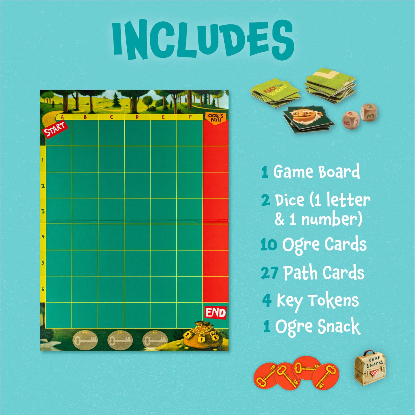 Peaceable Kingdom Race to the Treasure! Cooperative Path-Building Game for 2–4 Players, Ages 5+