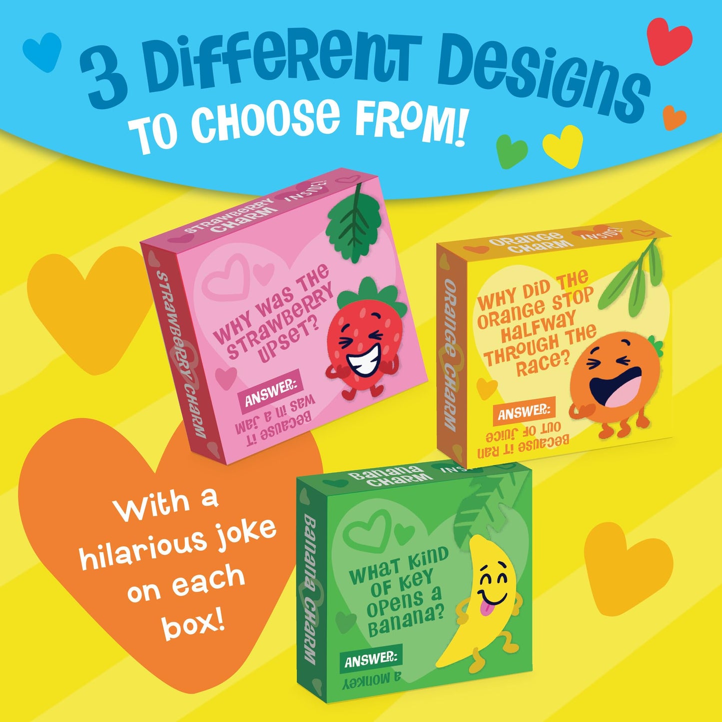 Peaceable Kingdom Valentines Cards for Kids – 28 Card Set with Fruit Charms & Silly Jokes