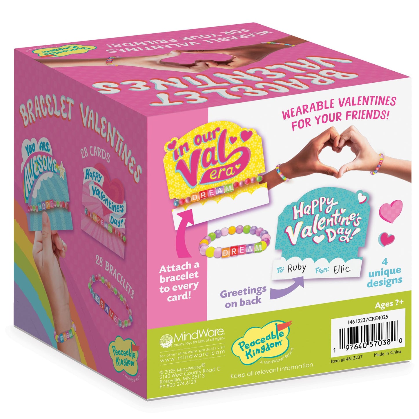 Peaceable Kingdom Valentines Box for Kids | Classroom Valentines Cards & Friendship Bracelets