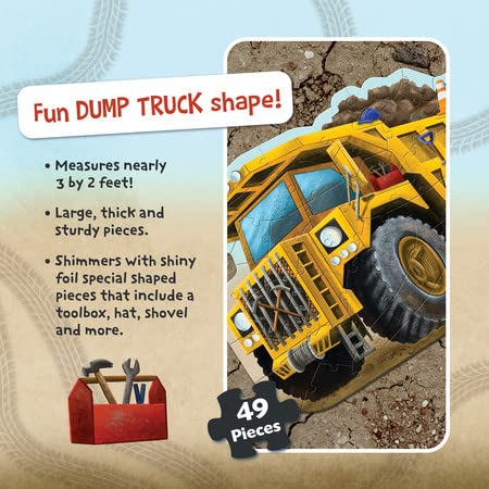 Peaceable Kingdom Giant Floor Puzzle – Dump Truck with Uniquely Shaped Pieces for Kids 3+