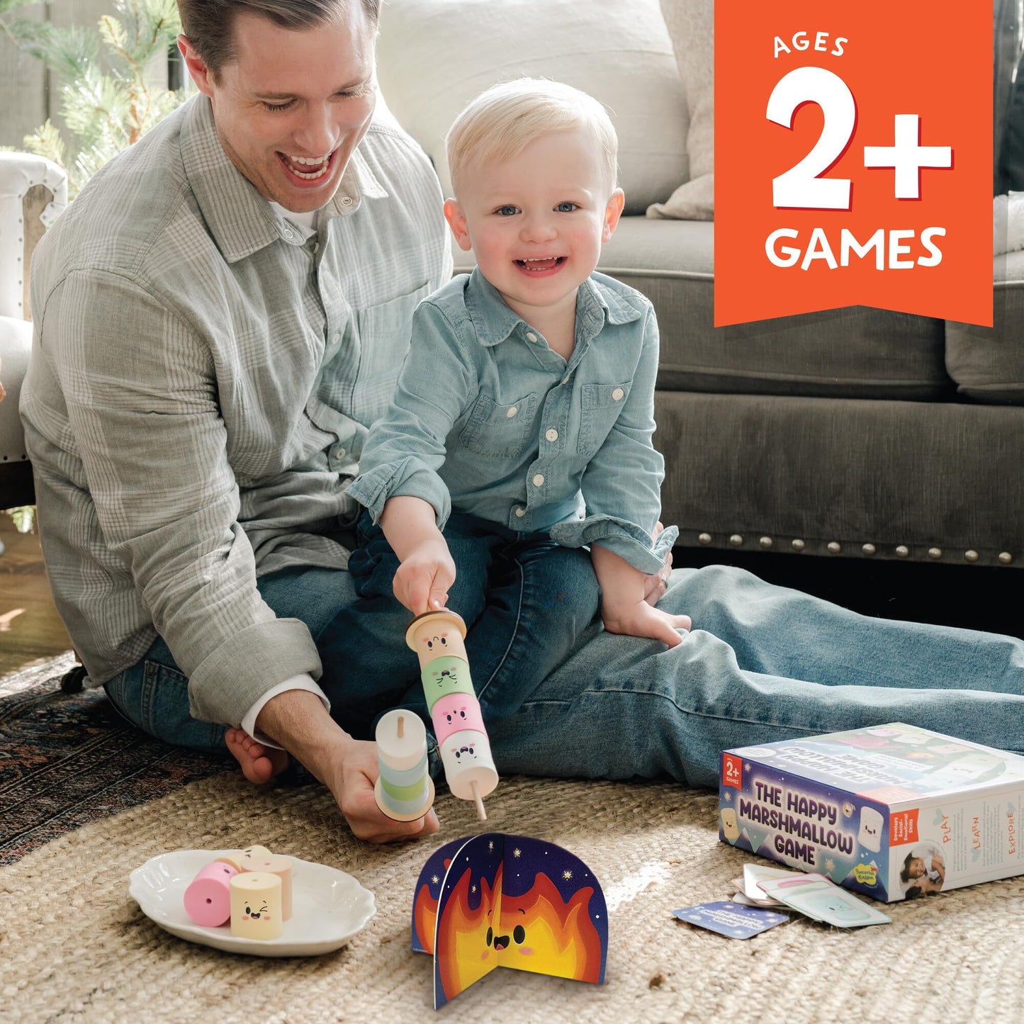 Peaceable Kingdom Happy Marshmallow Toddler Game – Fine Motor Skills & Color Matching for Ages 2+