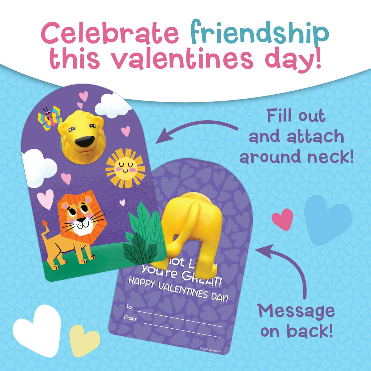 Peaceable Kingdom 6 Animal Valentine Tube Poppers – Classroom Favors