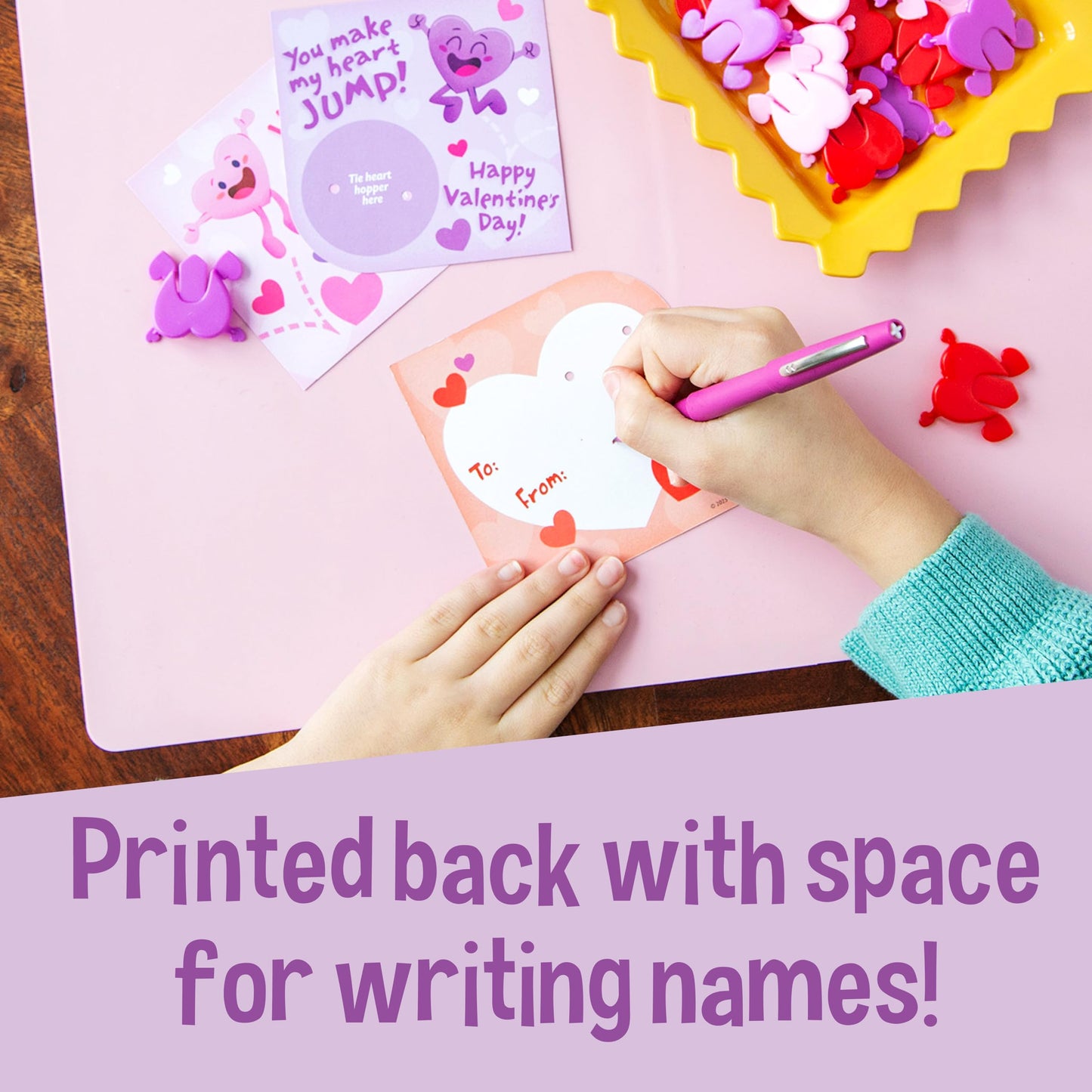 Peaceable Kingdom 28 Hopping Hearts Valentines for Classroom — Kid-Friendly Valentine Cards
