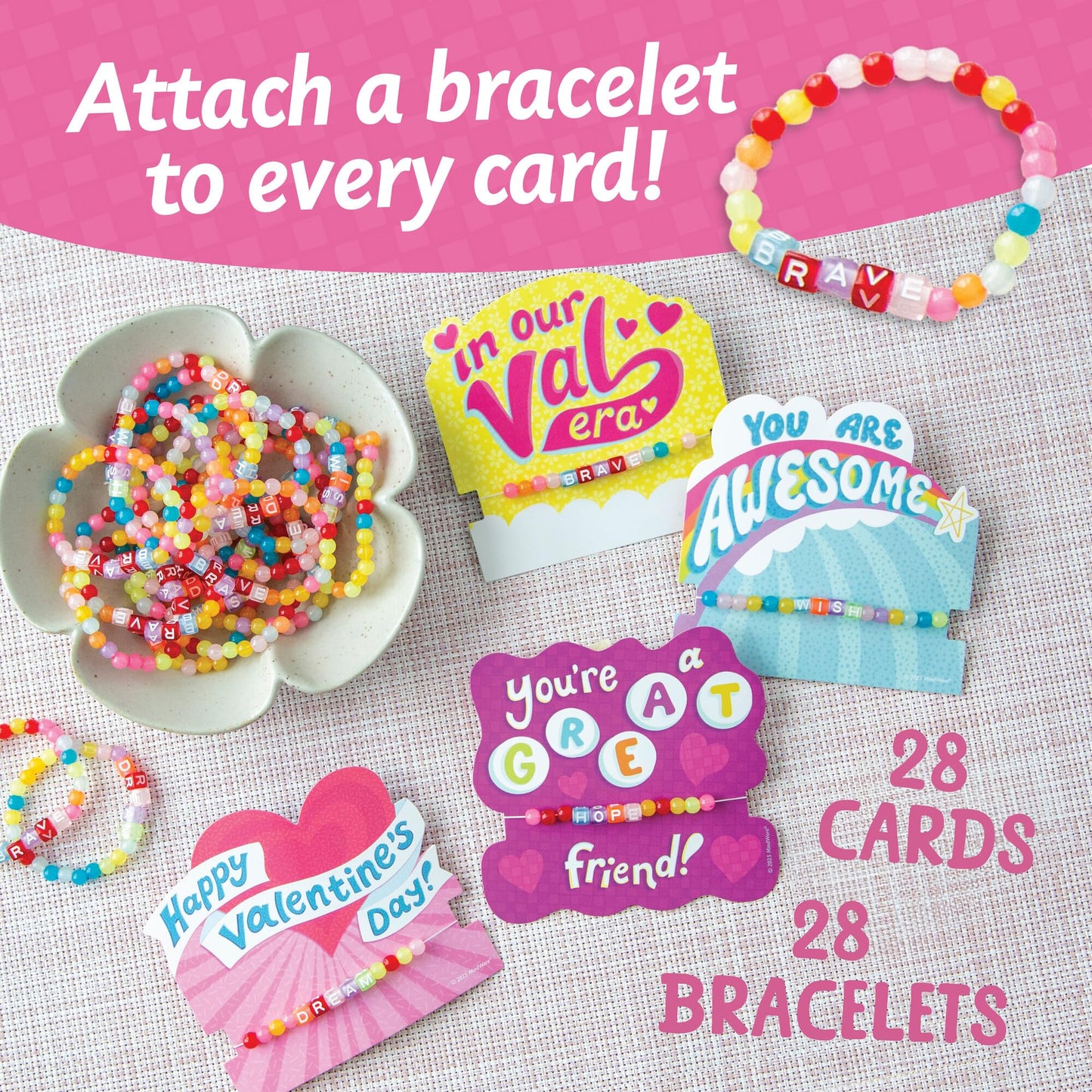 Peaceable Kingdom Valentines Box for Kids | Classroom Valentines Cards & Friendship Bracelets