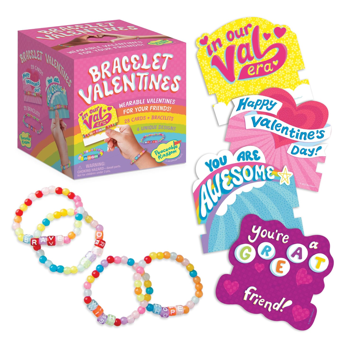Peaceable Kingdom Valentines Box for Kids | Classroom Valentines Cards & Friendship Bracelets