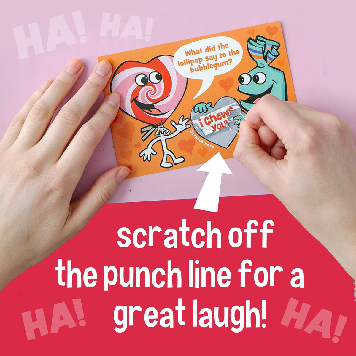 Peaceable Kingdom Valentines Cards for Kids Classroom – Scratch-Off Jokes (28-Pack)