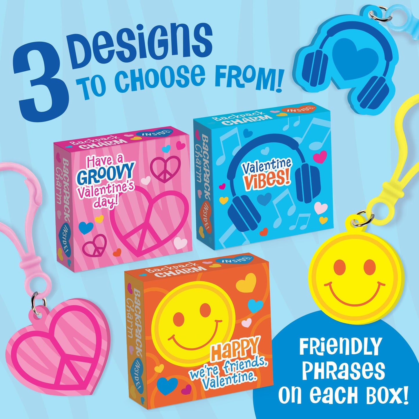 Peaceable Kingdom Valentines Box for Kids – 28 Mini Boxes with Backpack Charms