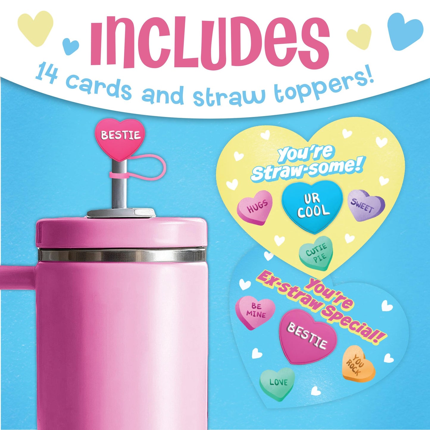 Peaceable Kingdom Valentine's Day Gift for Kids — 28 Cards with Waterproof 2.5-In Stickers and Envelopes
