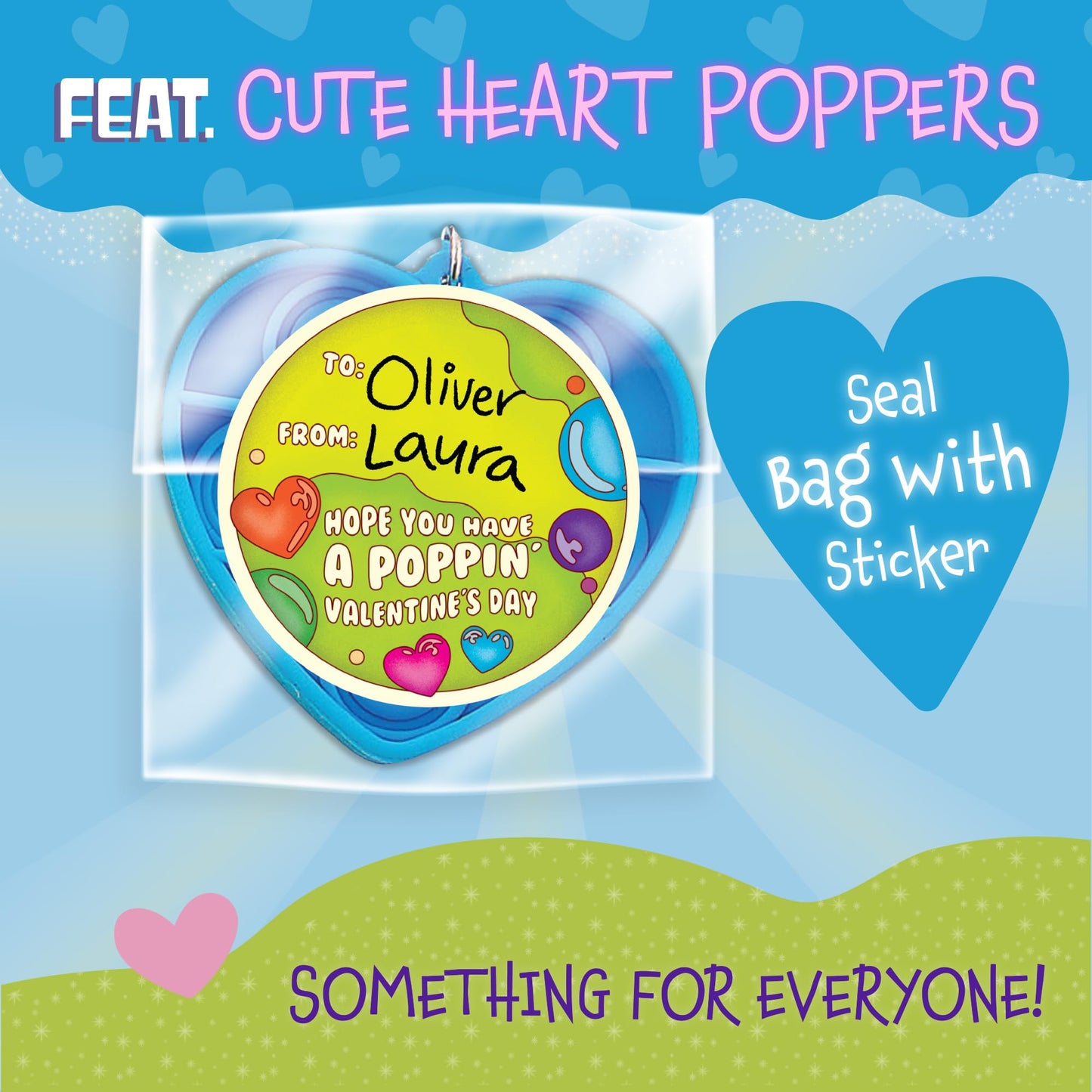 Peaceable Kingdom Valentines Cards for Kids — 28 Mini Heart Popper Fidget Toys for Classroom Exchange | Ages 4+