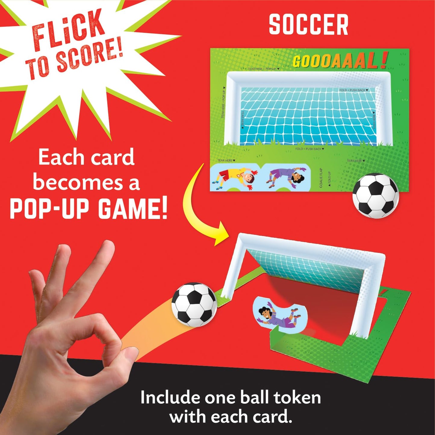 Peaceable Kingdom Valentines Cards for Kids – Flick 'em Sports Games (Set of 28, with Envelopes)