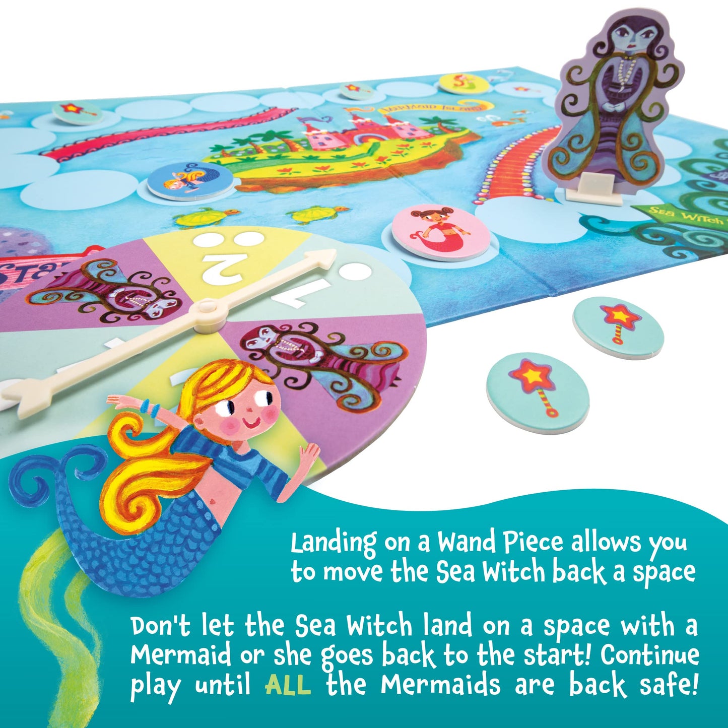Peaceable Kingdom Mermaid Island — Cooperative Board Game for 2-6 Players, Ages 5+
