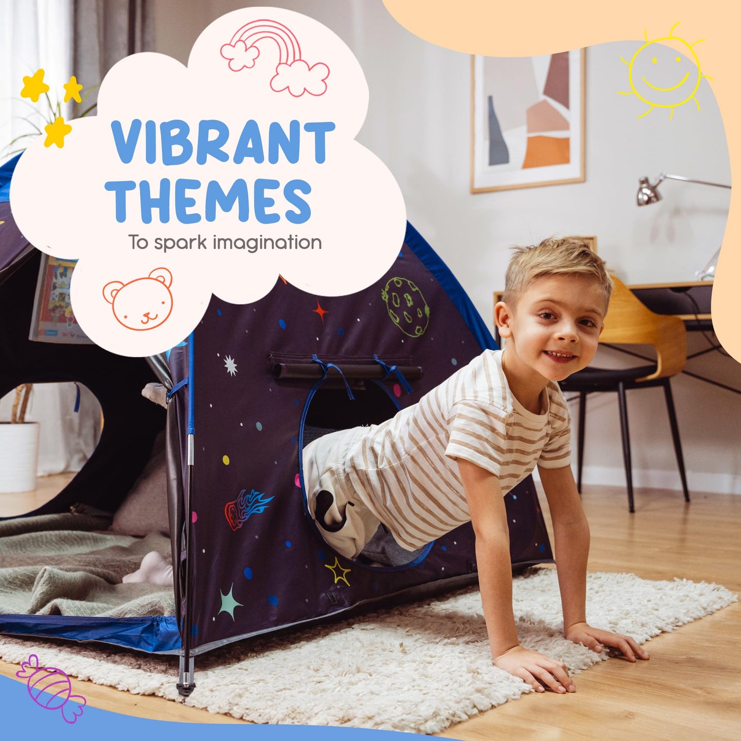 Peaceful Playtime Blackout Sensory Tent for Kids with Autism – 51x51x40 Calming Corner, Easy Setup & Durable Build