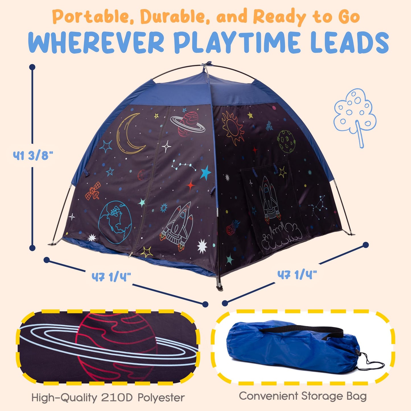 Peaceful Playtime Blackout Sensory Tent for Kids with Autism – 51x51x40 Calming Corner, Easy Setup & Durable Build