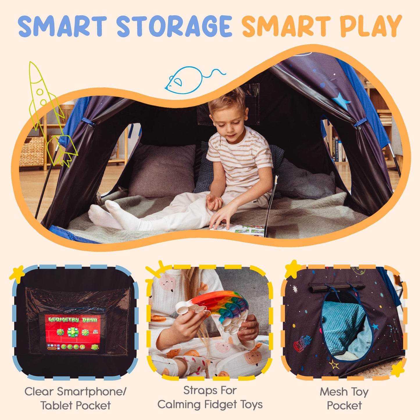 Peaceful Playtime Blackout Sensory Tent for Kids with Autism – 51x51x40 Calming Corner, Easy Setup & Durable Build