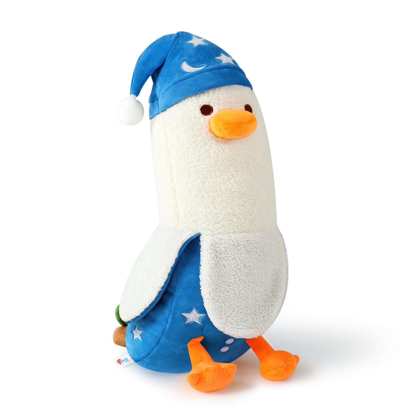 PEACH CAT Banana Duck Plush Pillow 19.7in – Nightcap Duck Stuffed Animal for Kids