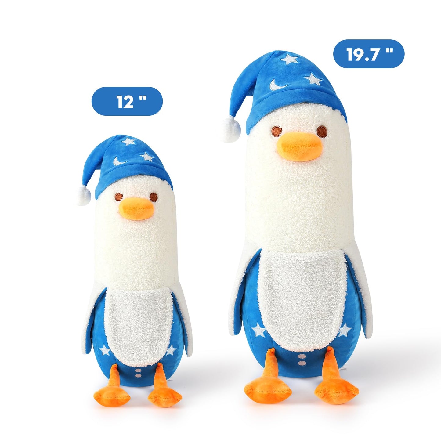 PEACH CAT Banana Duck Plush Pillow 19.7in – Nightcap Duck Stuffed Animal for Kids