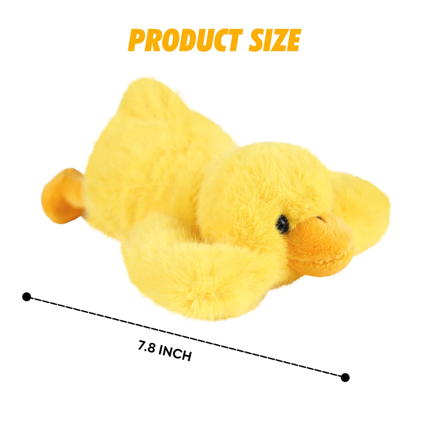 PEACH CAT Duck Plush – 7.8-Inch Soft Weighted Plush Toy, Yellow