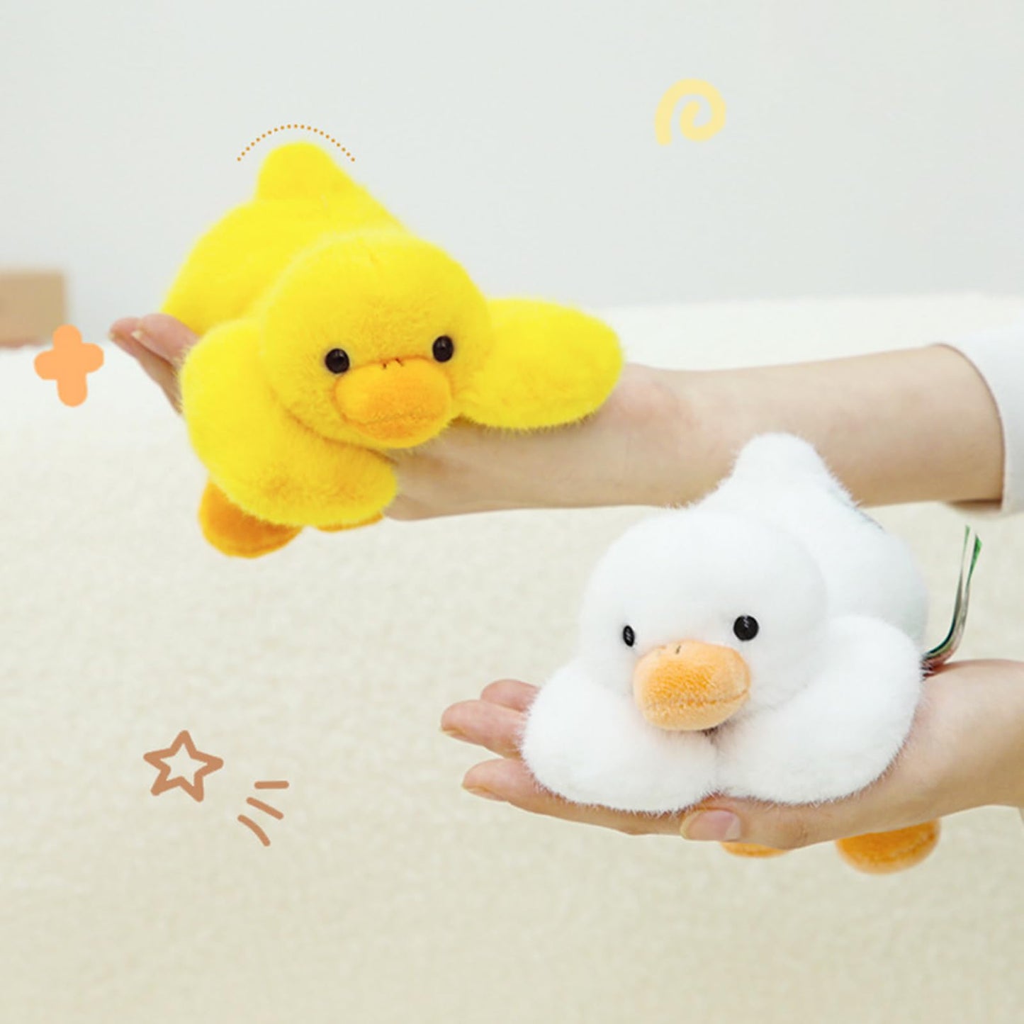 PEACH CAT Duck Plush – 7.8-Inch Soft Weighted Plush Toy, Yellow