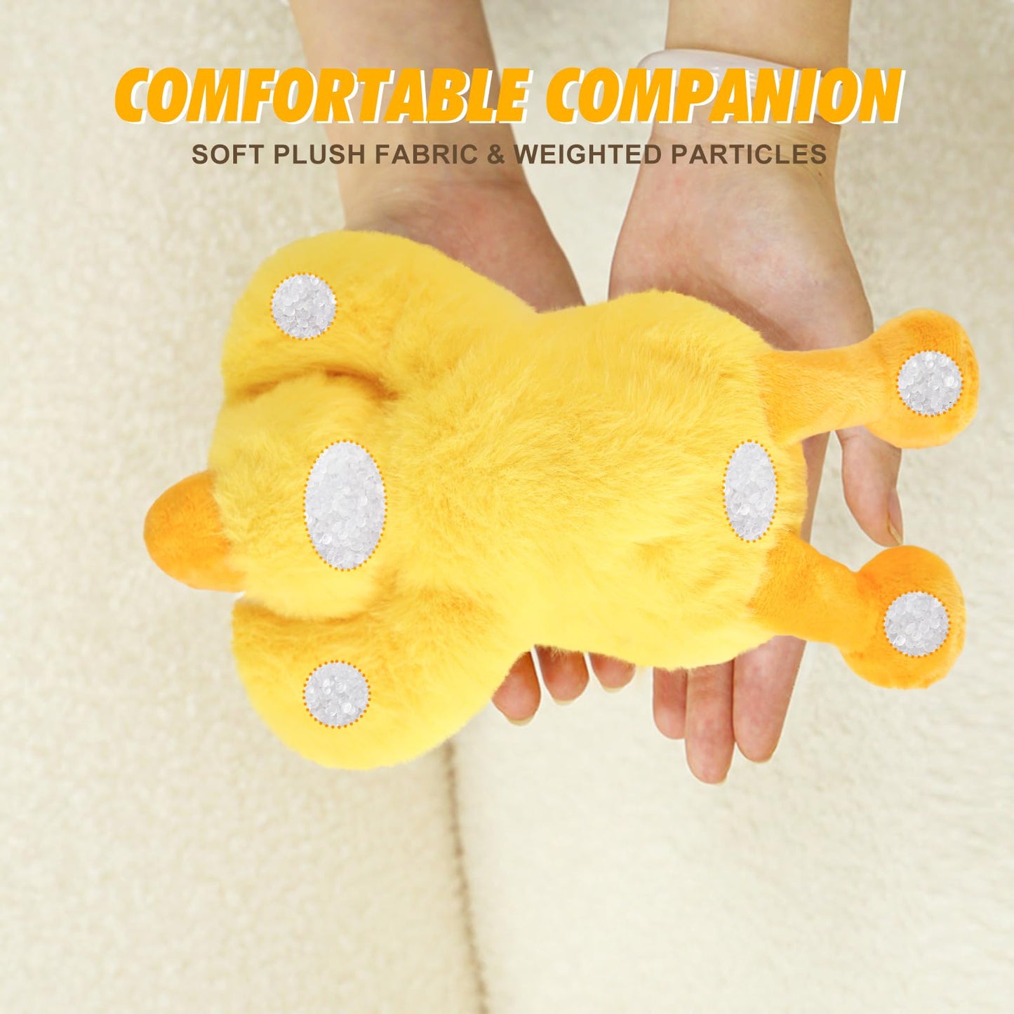 PEACH CAT Duck Plush – 7.8-Inch Soft Weighted Plush Toy, Yellow
