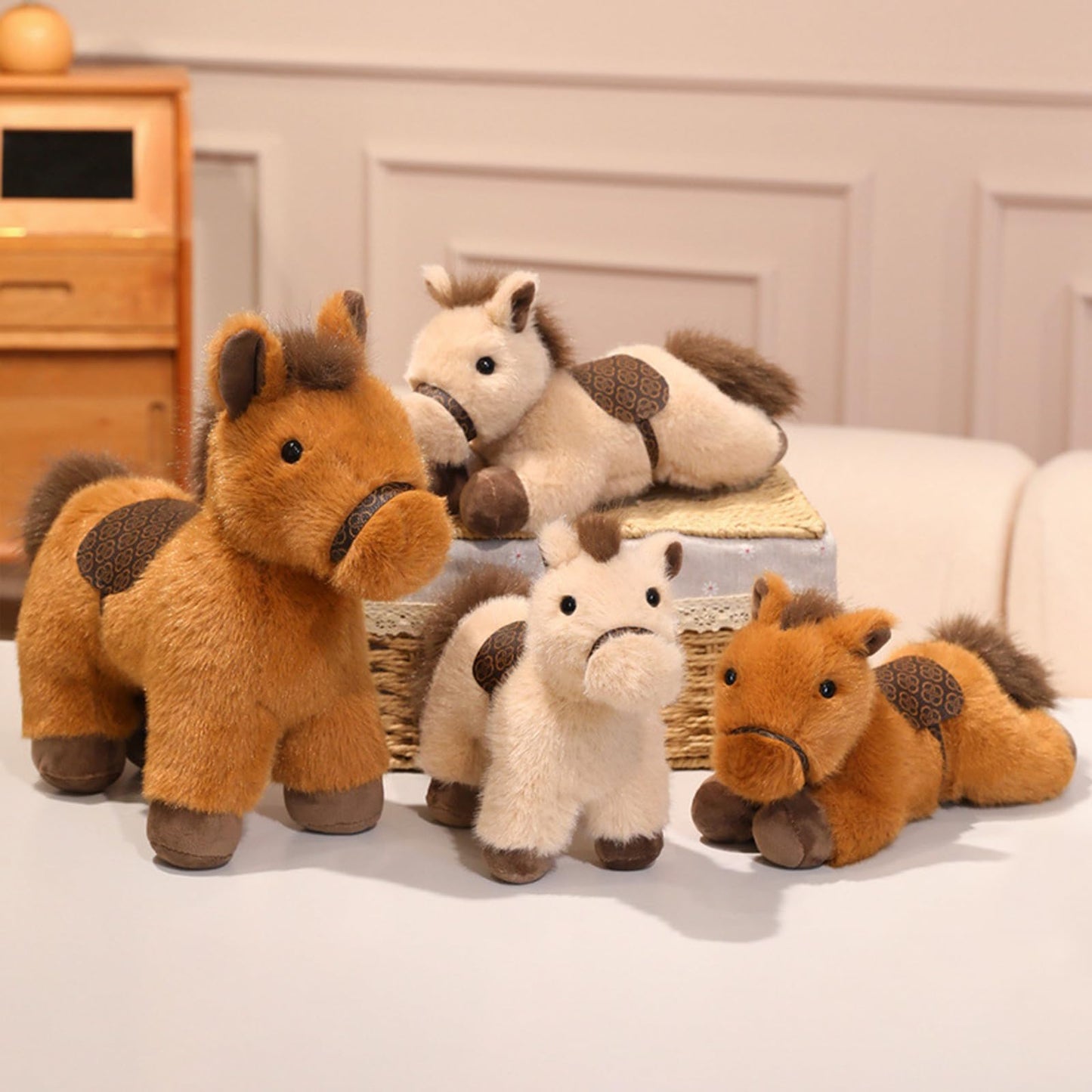 PEACH CAT 10-Inch Horse Stuffed Animal – Cute Brown Plush Toy for Kids
