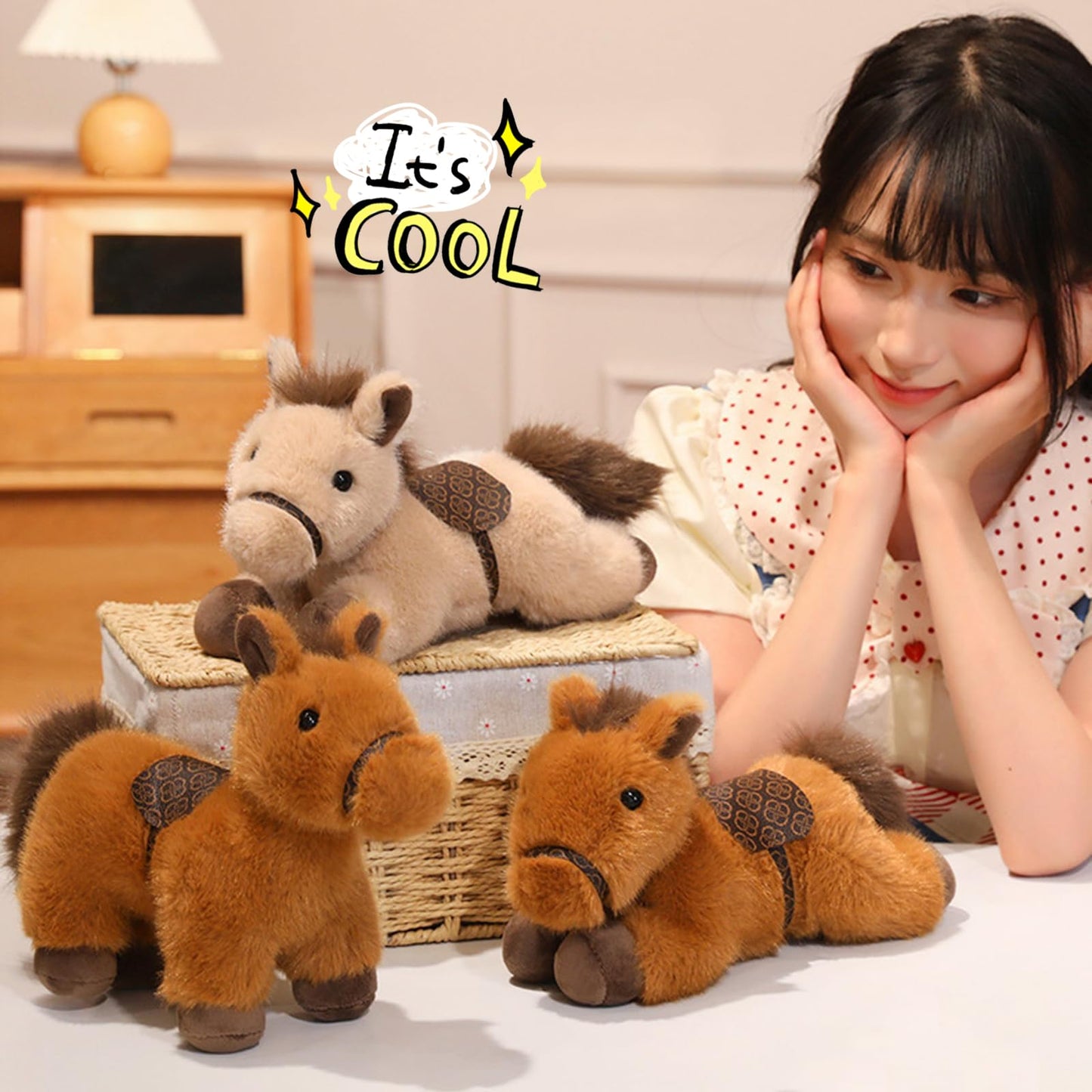 PEACH CAT 10-Inch Horse Stuffed Animal – Cute Brown Plush Toy for Kids