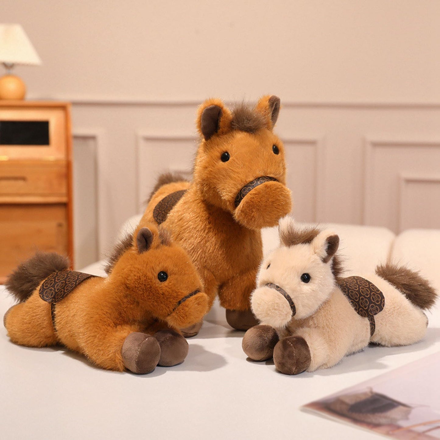 PEACH CAT 10-Inch Horse Stuffed Animal – Cute Brown Plush Toy for Kids