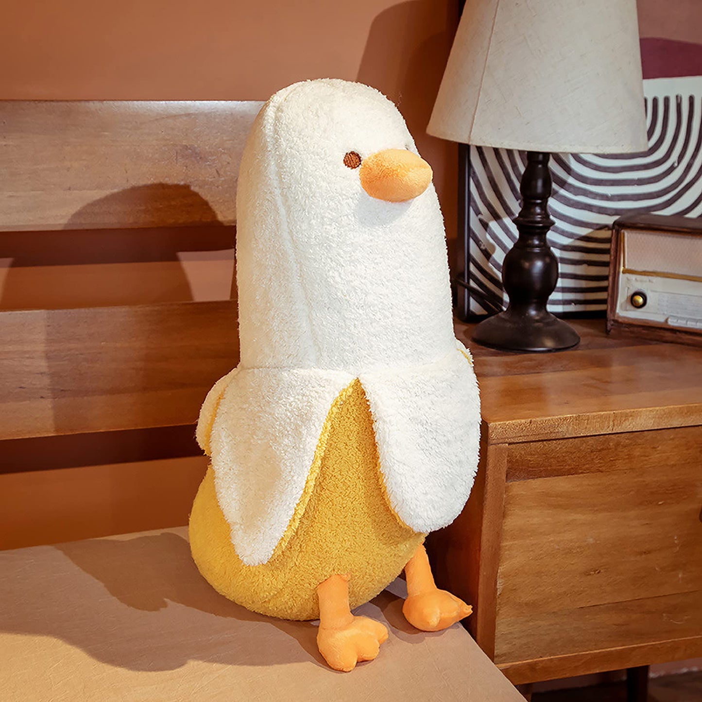 PEACH CAT Banana Duck Plush Toy – 27.5-Inch Hugging Plush Pillow