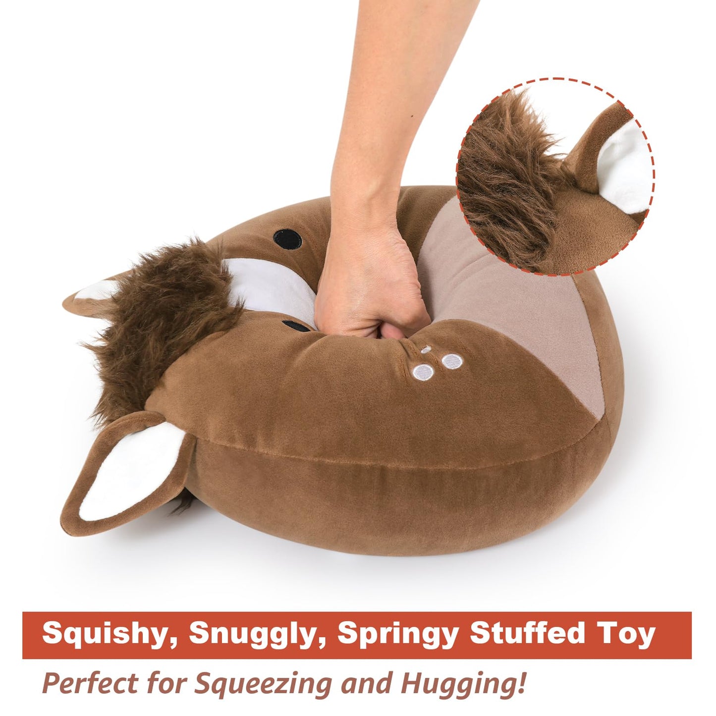 PEACH CAT Original Quarter Horse Plush Toy – 12-Inch Cute Horse Stuffed Animal