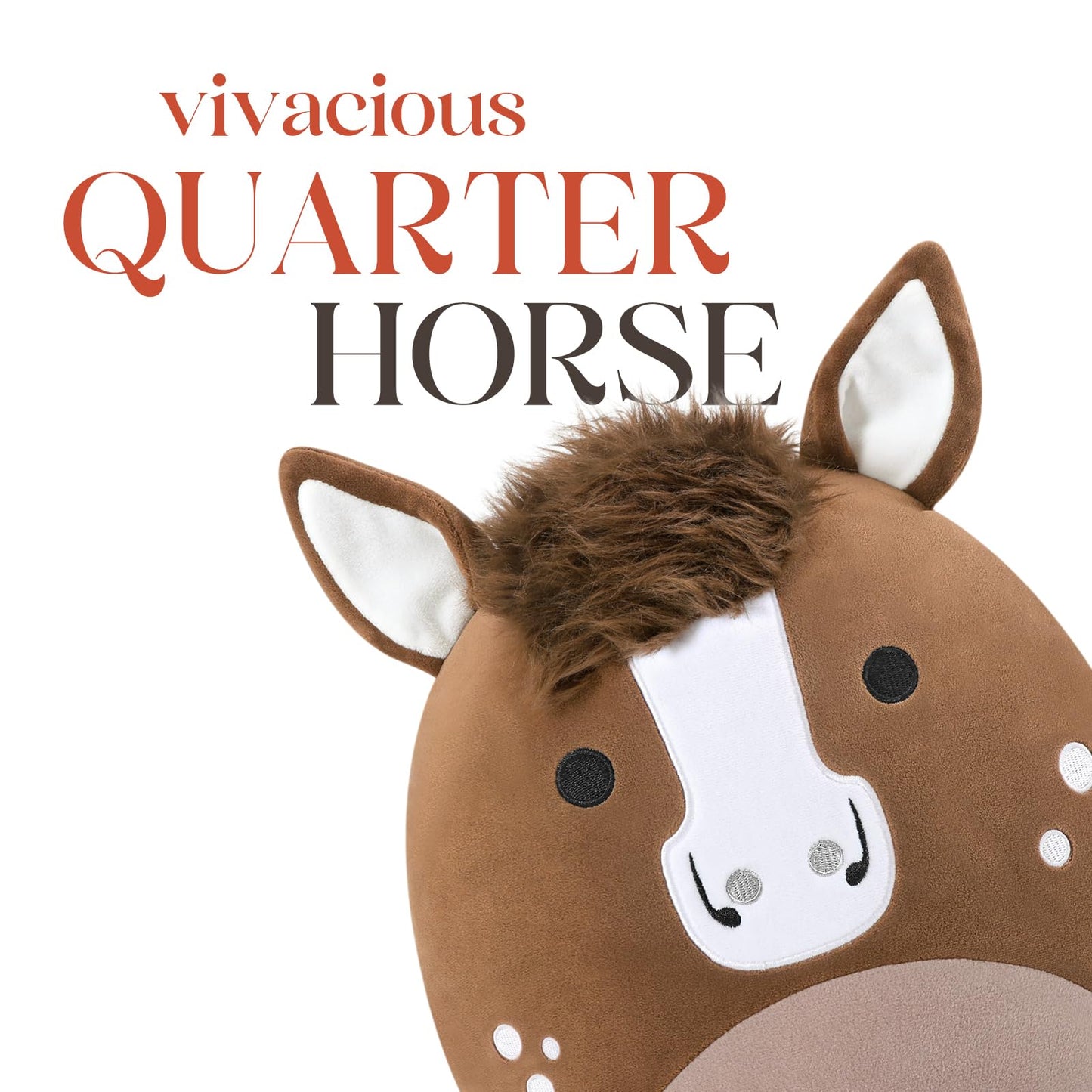 PEACH CAT Original Quarter Horse Plush Toy – 12-Inch Cute Horse Stuffed Animal