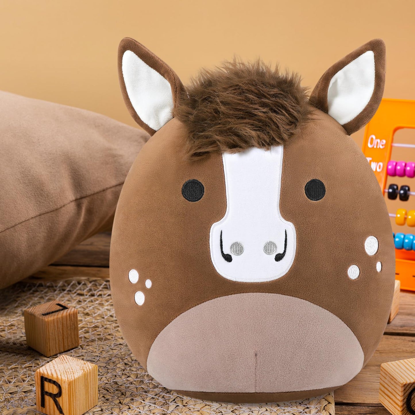 PEACH CAT Original Quarter Horse Plush Toy – 12-Inch Cute Horse Stuffed Animal